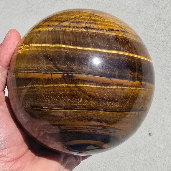 Large Iron Tiger’s Eye Sphere – Strength • Protection • Grounded Confidence - Picture 2 of 9